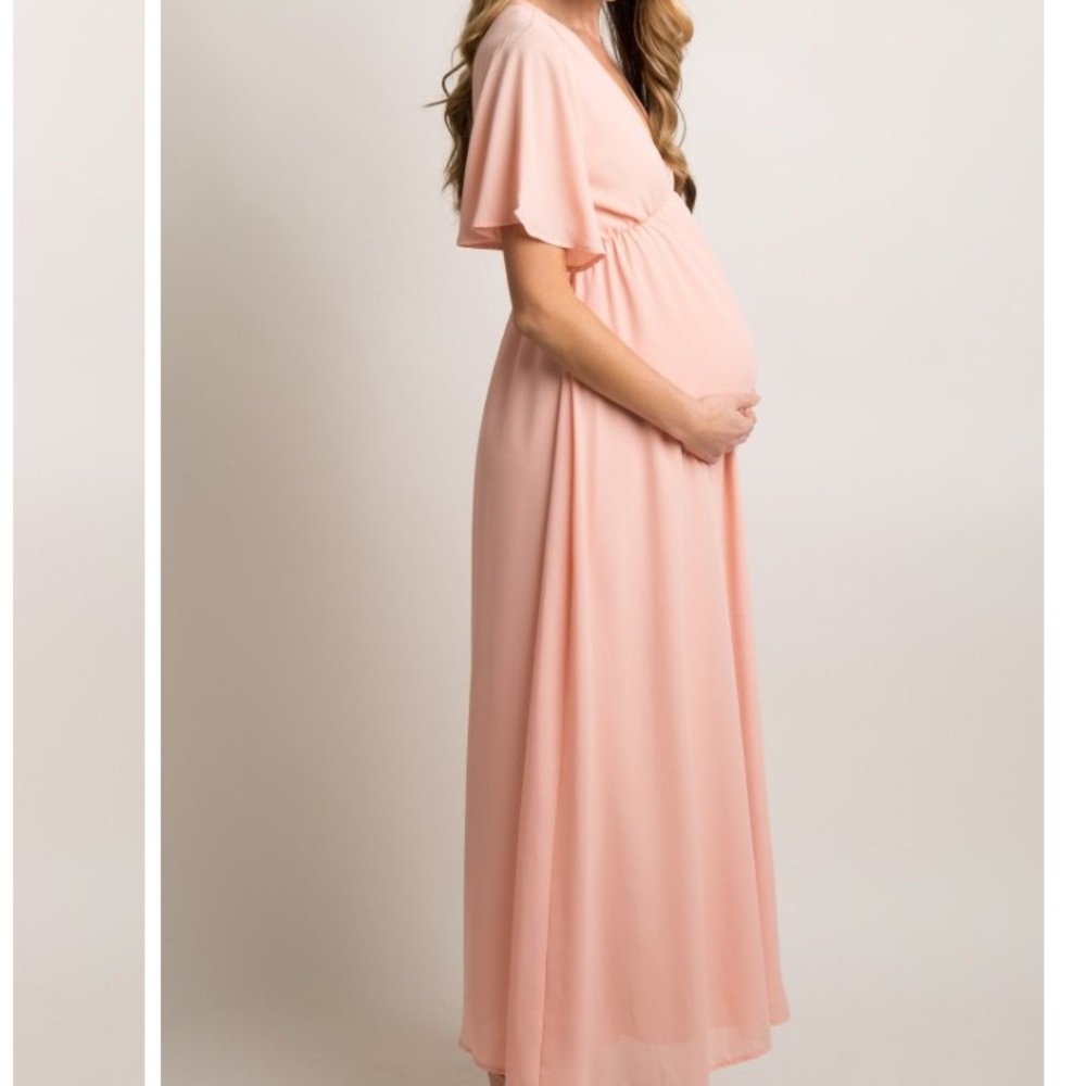 PinkBlush Maternity Dress Chiffon Bell Sleeve